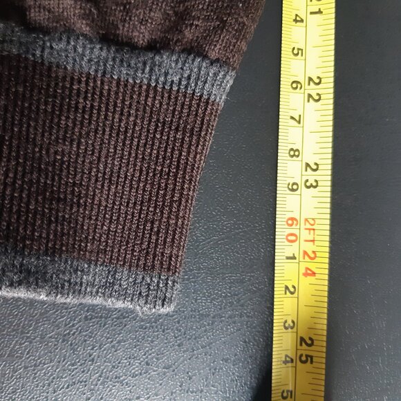 Banana Republic SZ XL Zip Up Merino Chocolate Brown Men's Mock Neck Cardigan - Picture 15 of 15